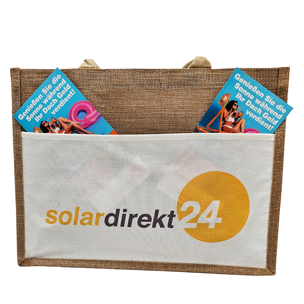 Tasche aus Jute - Premium Shopping Bag - Tragetasche Einkaufstasche Tasche aus Jute - Premium Shopping Bag - Tragetasche Einkaufstasche