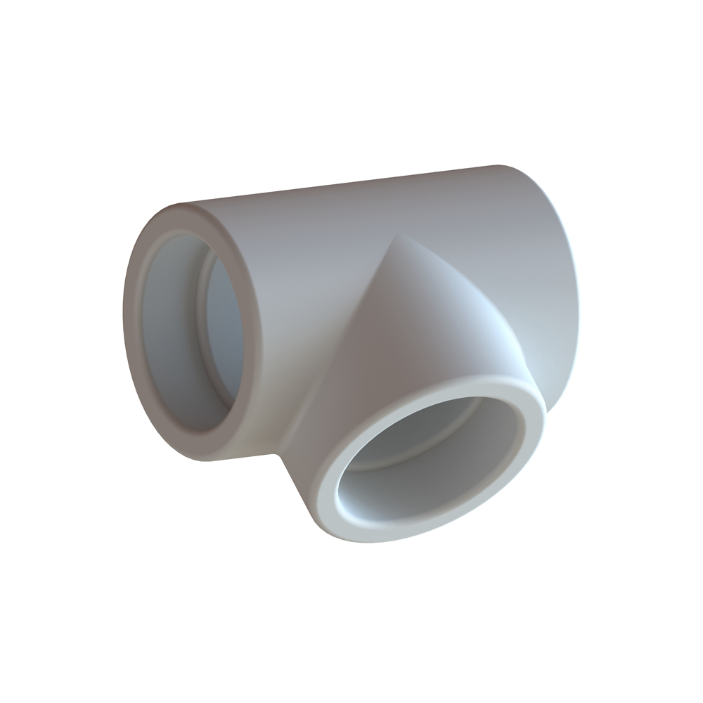 Tee-white-01 Aqua-Plus - PPR Rohr T-Stück Kunststoff Schweißsysteme 20-40 mm