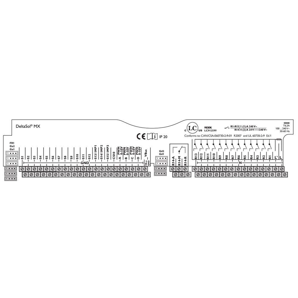 11599210_05 Solarsteuerung Resol DeltaSol MX (inkl. 2 x FKP6 - 4 x FRP6) - Komplettpaket
