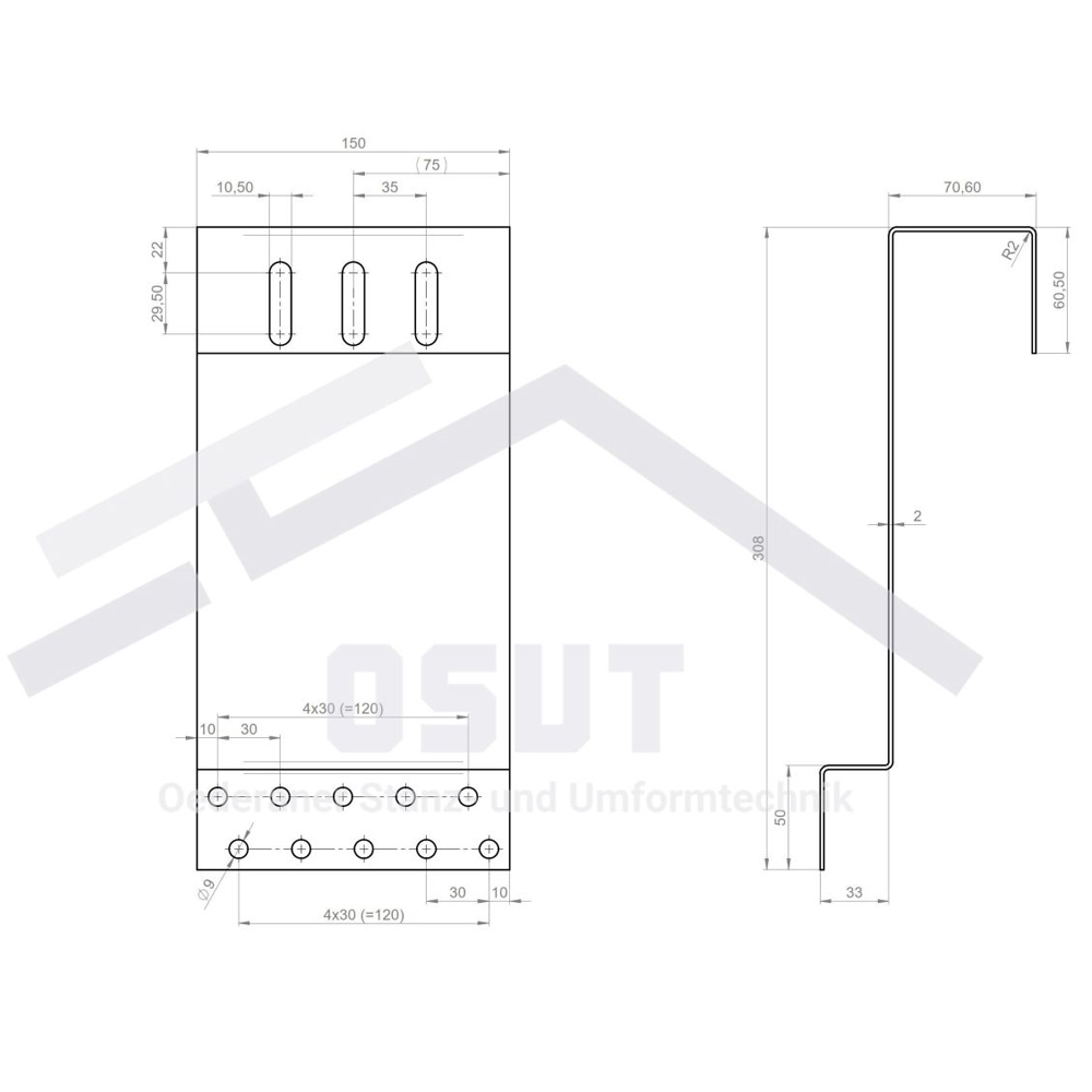 DH-0125-03fWhI3N5D98gZn Aufdach Montagesystem Eurotherm Solar PRO 30R - Biberschwanz DD