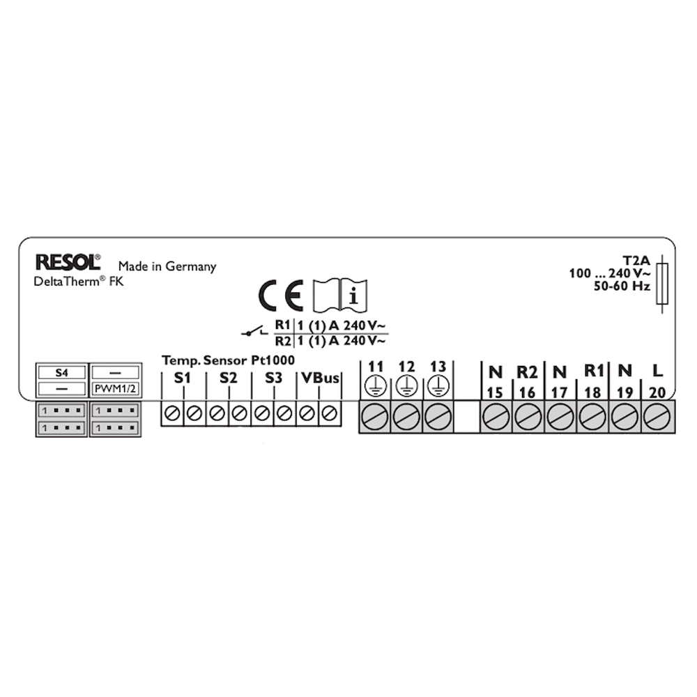 11500290_05 Feststoffkesselregler Resol DeltaTherm FK (inkl. 3 x PT1000 Fühler - 1 x FKP6 - 2 x FRP6)