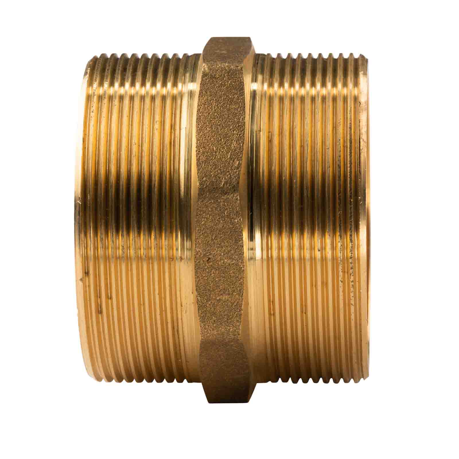 Messing Gewinde-Fitting Doppelnippel 1 1/2" x 1 1/2" AG - schwere Ausführung  Messing Gewinde-Fitting Doppelnippel 1 1/2" x 1 1/2" AG - schwere Ausführung