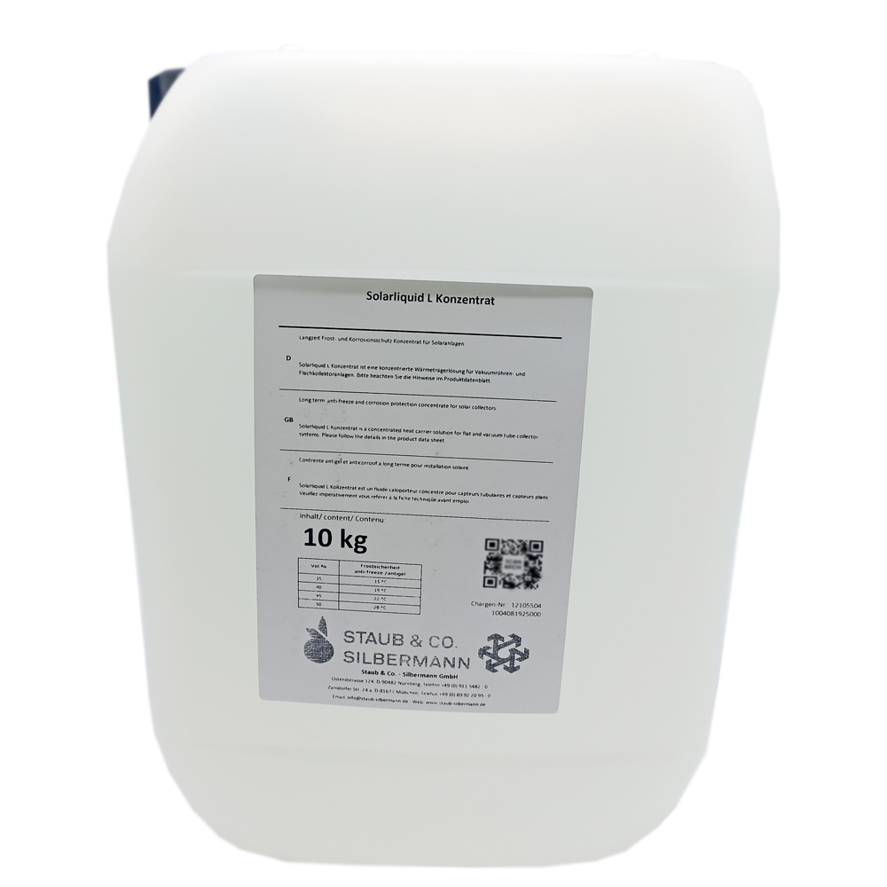 SL-HT-10 10-50 Liter SD24 Solarflüssigkeit Konzentrat Solarliquid L bis -50°C für Kollektoren