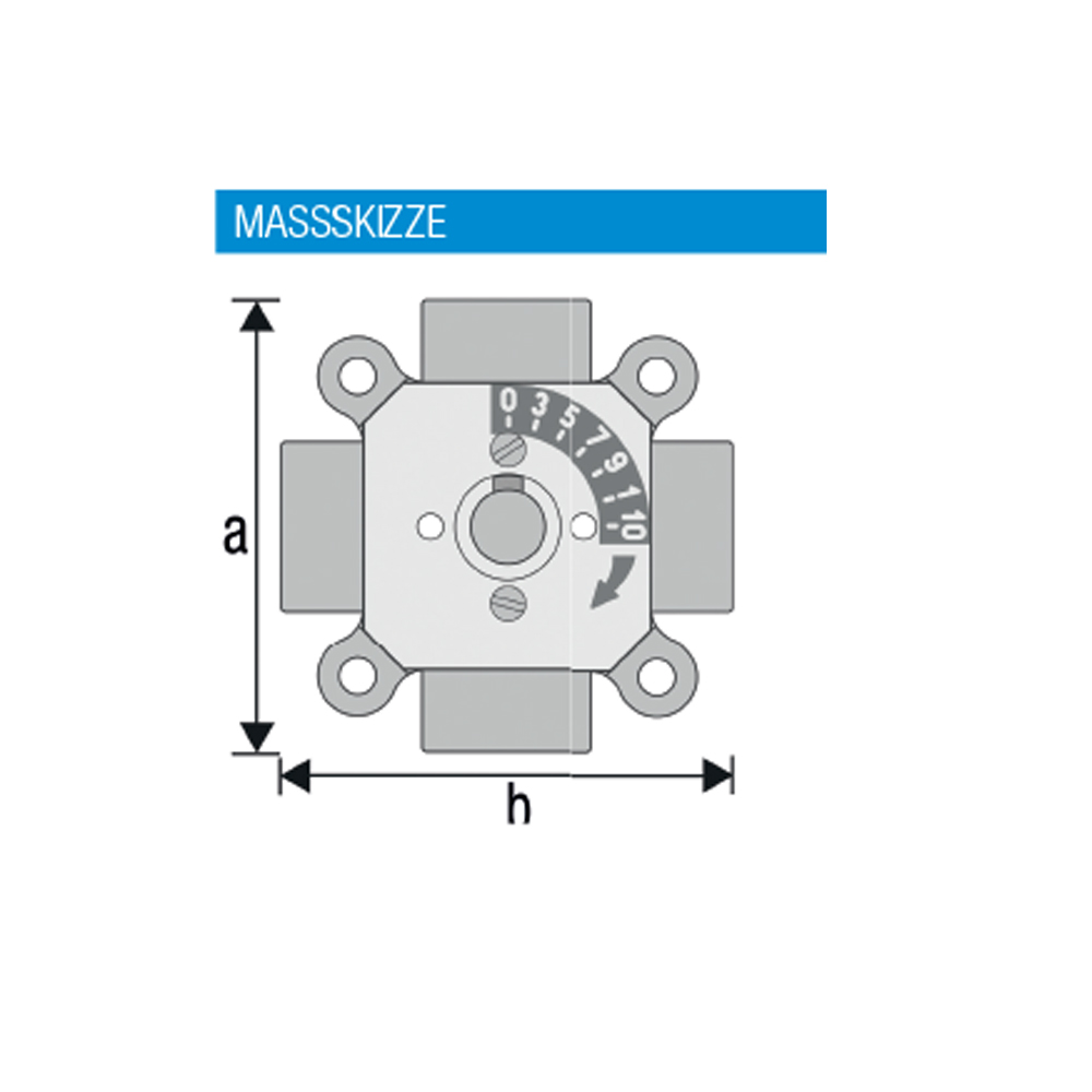 9006098-03 4-Wege-Mischer Easyflow Typ 4L – DN15 bis DN40 – Messing, Stellmotorfähig