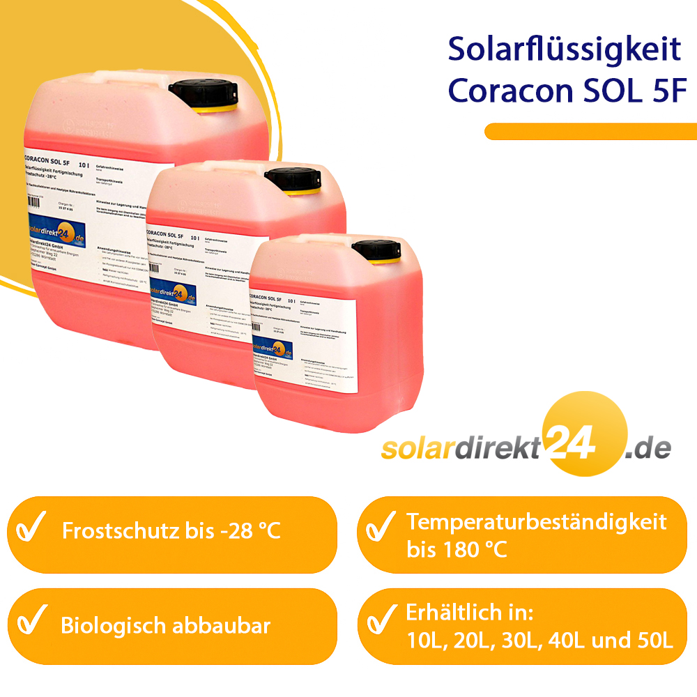 Solarflüssigkeit Coracon Sol 5F -28°C Solarliquid Frostschutz Solaranlage
