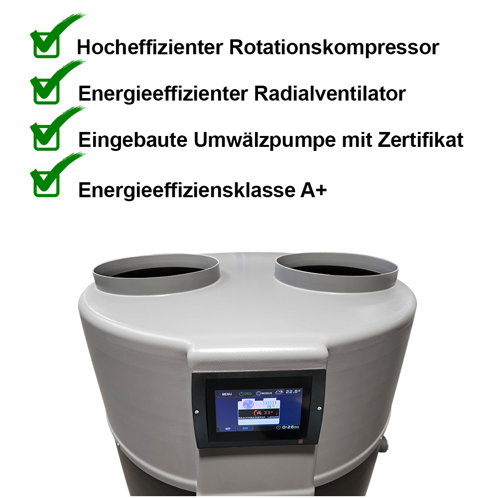 Drops-06 Luft-Wasser Wärmepumpe DROPS D 4.1 - Wärmeleistung 1,98 kW für Brauch-/Warmwasser