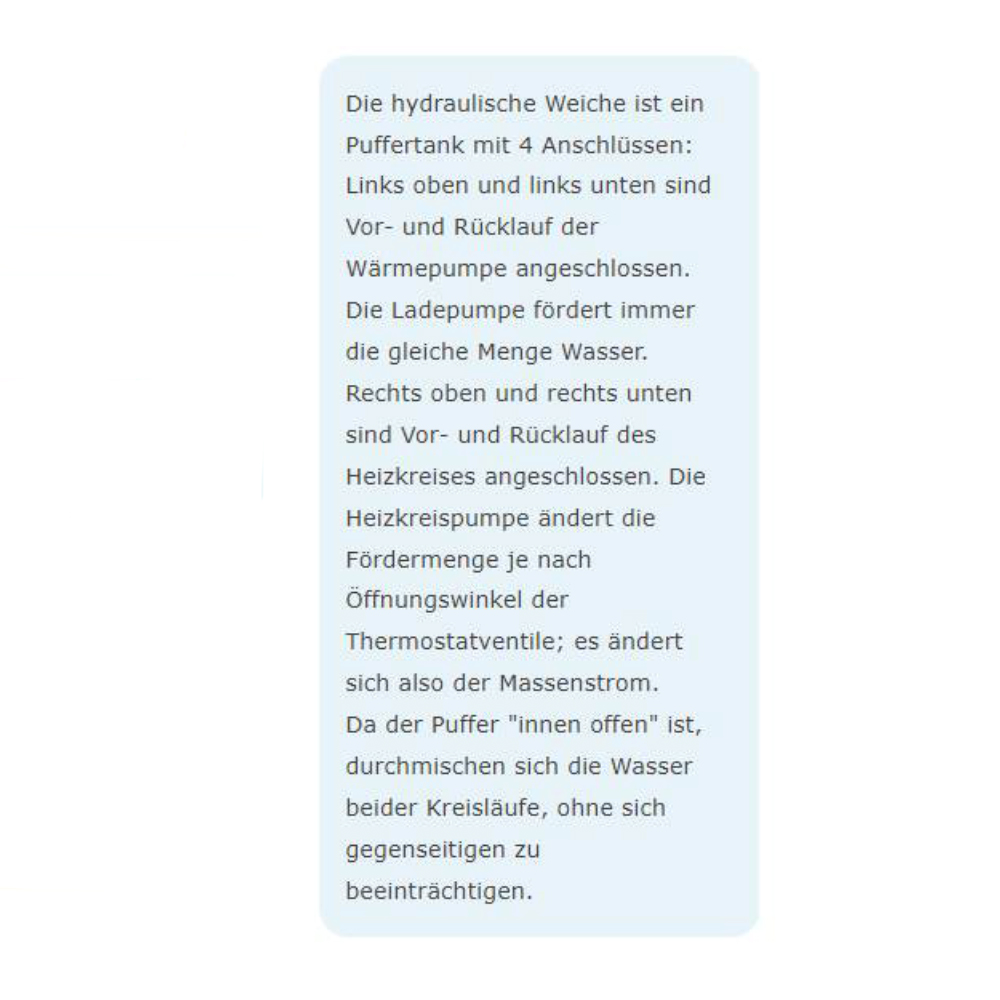 TWL Wandhängender Pufferspeicher 30-100 Liter – Hydraulische Weiche mit 180° Muffenanordnung