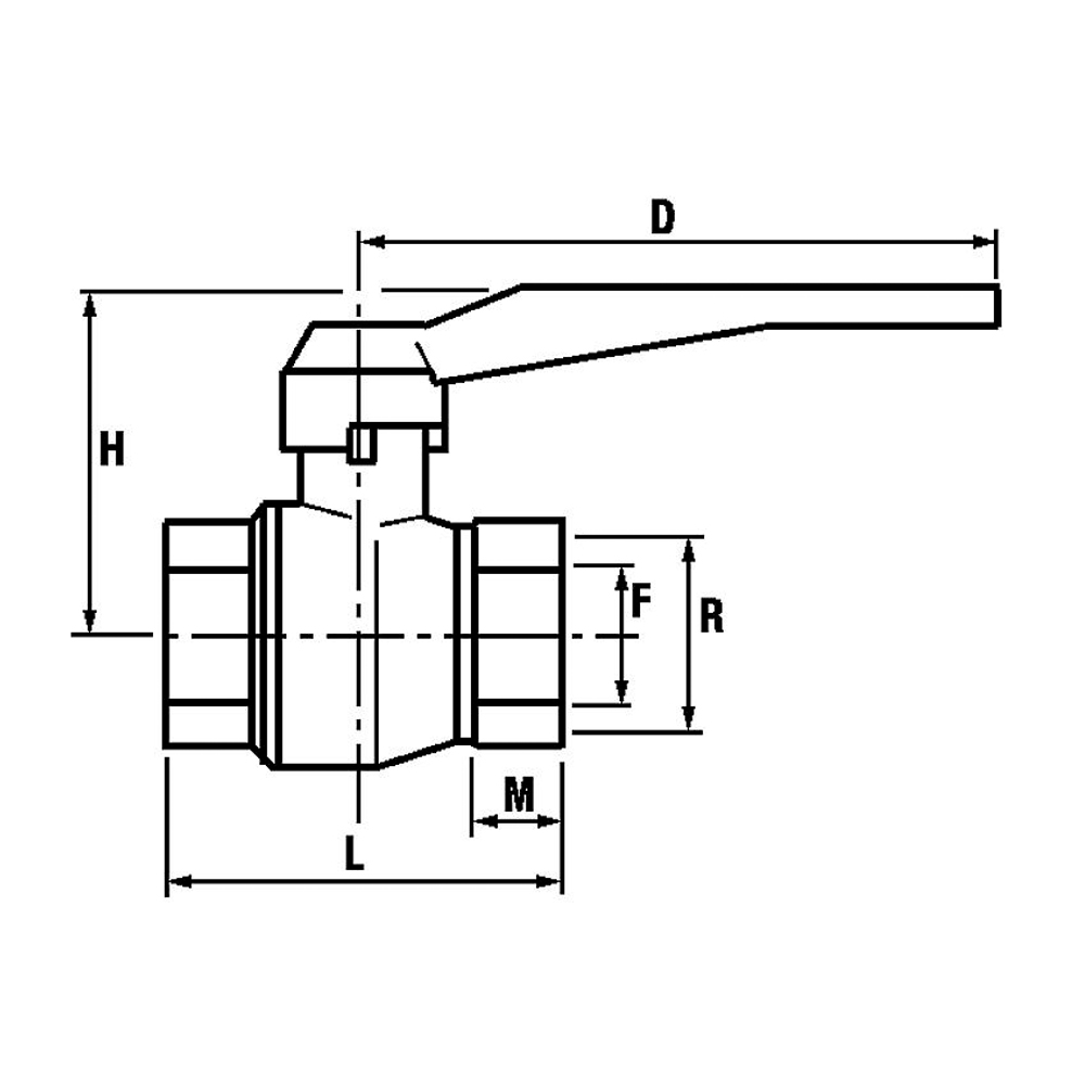 9002658-02 Kugelhahn voller Durchgang PN20 IG/IG mit Hebelgriff – Messing vernickelt, Kugel verchromt – DN15–DN32 (1/2"–1 1/2") – für Heizung, Solar, Radiatoren, Rohrleitungen