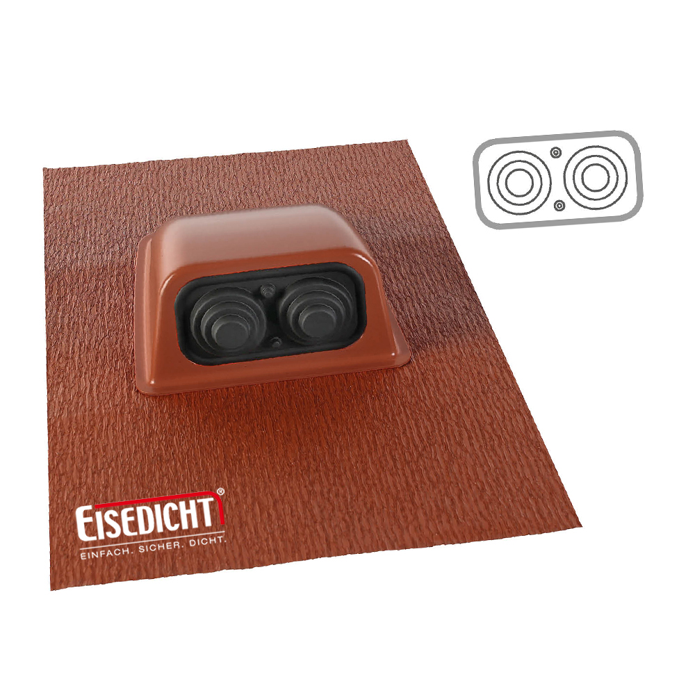 SDR0002R-01 AufdachDicht Doppeldurchführung Rohrdurchführung Dachdurchführung