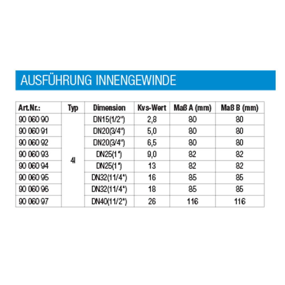 9006090-04 4-Wege-Mischer Easyflow Typ 4L – DN15 bis DN40 – Messing, Stellmotorfähig