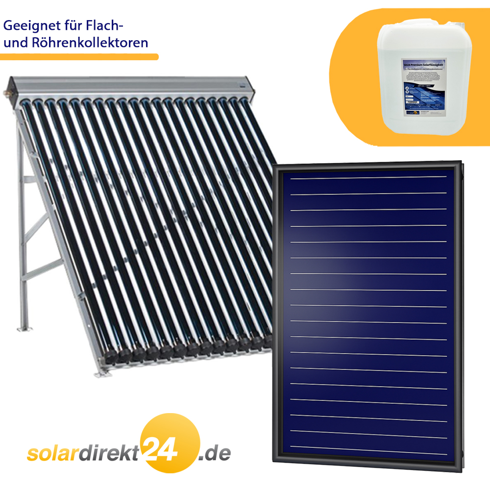 Solarflüssigkeit für Flach- Röhrenkollektoren Fertiggemisch -28°C - 10 Liter