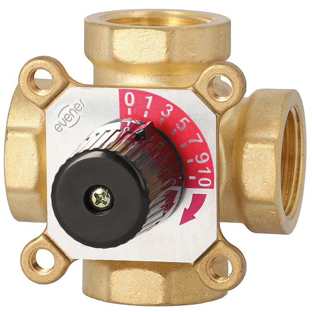 9006090-02 4-Wege-Mischer Easyflow Typ 4L – DN15 bis DN40 – Messing, Stellmotorfähig