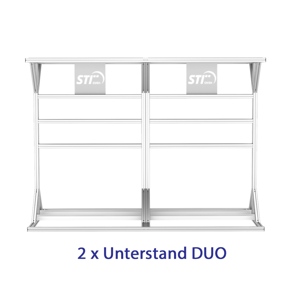 Wechselrichterunterstand DUO inkl. Betonsockel – Offene Aluminium-Schutzkonstruktion für zwei Wechselrichter, extrem stabil & wetterfest