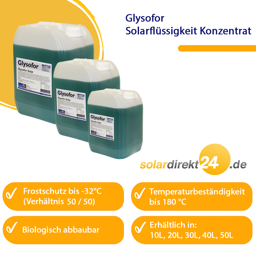 Glysofor Solar Solarflüssigkeit Konzentrat -32°C Frostschutz Solarfluid Solarfluid Glysofor Solar Solarflüssigkeit Konzentrat -32°C Frostschutz Solarfluid Solarfluid