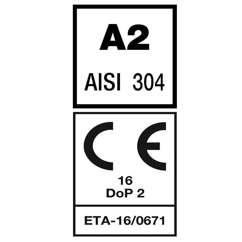943208-004 Tellerkopf Schraube 8 x 80/100/120/160/260 mm Teilgewinde TX40 A2 Edelstahl rostfrei