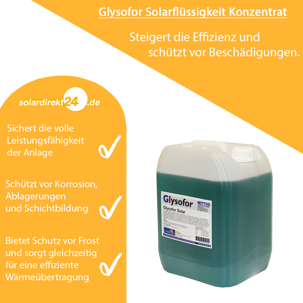 Glysofor Solar Solarflüssigkeit Konzentrat -32°C Frostschutz Solarfluid Solarfluid Glysofor Solar Solarflüssigkeit Konzentrat -32°C Frostschutz Solarfluid Solarfluid