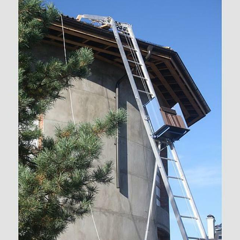 GEDA Lift 200 Schrägaufzug mieten – Materiallift bis 16 m Transporthöhe, 200 kg Tragkraft – ideal für Dacharbeiten, Solarmontage & Renovierung (nur Abholung)